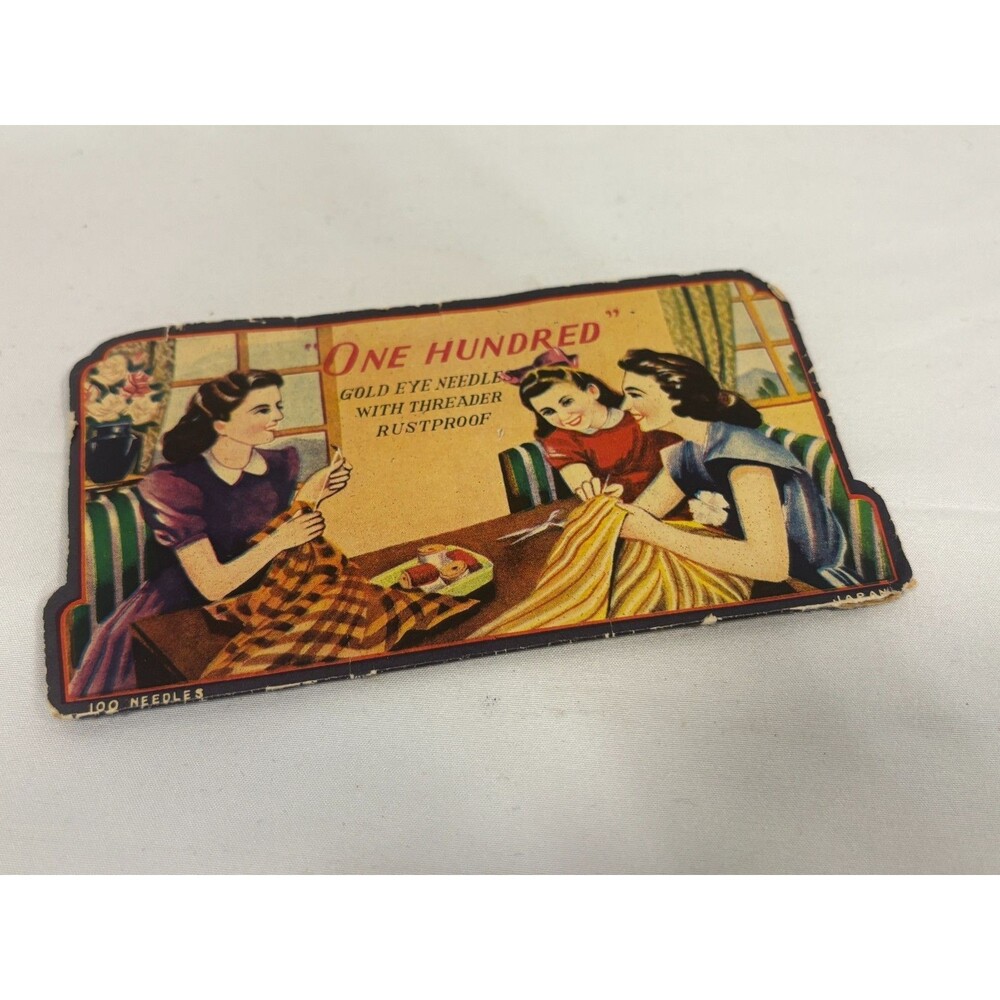 Vintage "ONE HUNDRED" Sewing Needle Book & Original Needles